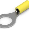 Insulated ring cable lug, 2.62-6.64 mm², AWG 12 to 10, 13.08 mm, M12, yellow, 34837