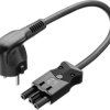 Power supply line, Europe, plug, angled on socket, 3 pole, straight, H05VV-F3G1.5 mm², black, 2 m, 18157