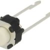 Mikroprzycisk; 6x6mm; 5mm; TS6613-5; 1,6mm; przewlekany (THT); 2 piny; biały; okrągły; OFF-(ON); bez podświetlenia; 50mA; 12V DC