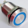 Przycisk stabilny 19mm płaski LED niebieski 12V
