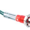 Lampka kontrolna do montażu panelowego 28V, czerwona 6.4mm Chrom Wyprowadzenia CAMDENBOSS