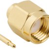 SMA plug 50 Ω, RG-402, Belden 1673A, solder connection, straight, 132102