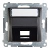 Simon 54 Pokrywa gniazda teleinformatycznego pojedynczego RJ Keystone skośna z polem opisowym antracyt DKP1S.01/48