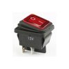 Przełacznik klawisz hermetyczny podśw. szeroki czerwony KCD2R-12VDC 16A