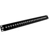 Patch panel RACK 19 24 porty typu F 1U czarny