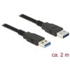 Delock 85062 USB 5 Gbps Cable Type-A Male to Type-A Male 2 m Black Gold-plated