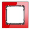 DECO Ramka pojedyncza - efekt szkła (ramka: czerwona spód: grafitowy) czerwony 17-11-DRS-1