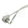 Przewód zasilający SPZ OMY 3x1,0mm2 z wtyczką kątową [2P+Z] Uni-Schuko biały 3m