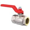 Ball valve, L 50.5 mm, 50 bar, brass, nickel-plated, for pipe systems, 103095
