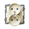 AS Gniazdo podwójne z uziemieniem do ramki z przesłonami ecru GP-2GRZP/m/27 OSPEL