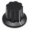Gałka z kołnierzem do potencjometru na oś 6mm - 20x19mm - z bakelitu, czarna - GBCW19