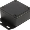 Aluminum die cast enclosure, (L x W x H) 51 x 51 x 25 mm, black (RAL 9005), IP65, 1590WLLBFBK