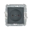 MINI Gniazdo pojedyncze bez uziemienia (bez przesłon torów prądowych) grafitowy mat 28MGP-1 KARLIK