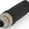 Circular connector, 2 pole, screw connection, screw locking, straight, T4111402021-000