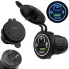 Ładowarka USB 12V 24V USB-C PD 30W QC 3.0 18W NIEBIESKI LED samochód kamper