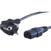 Power cord, Europe, plug type E + F, angled on C13 socket, straight, H05VV-F3G0.75 mm², black, 500 mm, VII-H05VVF3G075-C13/0,50M