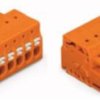 Socket header, 4 pole, pitch 3.81 mm, angled, orange, 2734-204/031-000