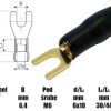 Końcówka widełkowa izolowana M6 16mm² 6.4mm - złocona czarna - końcówka kablowa SGE