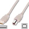 USB 2.0 adapter cable, USB plug type A to USB plug type B, 1.8 m, beige, AK-300102-018-E