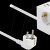 11502 Socket outlet cube, 3-way, 1.5 m, 1x USB A, 1x USB C, white