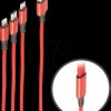BS14-50070 Charging cable 3 in 1 for 8-pin/Micro/USB C, red, 1.2 m