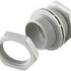 Mounting spigot, with locknut, M32, gray, 13934
