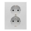 SIMON 55 Gniazdo podwójne z uziemieniem SCHUKO z przesłonami zaciski śrubowe aluminium mat TGSZ2PZFAR/143 KONTAKT SIMON