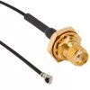 Coaxial cable, SMA jack (straight) to AMC plug (angled), 50 Ω, 1.32 mm micro cable, grommet black, 300 mm, 336303-13-0300