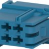 Socket, unequipped, 6 pole, straight, 2 rows, blue, 8-968970-1