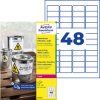L4778-8 Film labels, water-resistant, 45.7 x 21.2 mm, 384 pieces, white