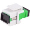 FO connector, SC simplex socket to SC simplex socket, OS1/OS2, singlemode, ceramic, green, BS08-10211