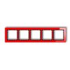 DECO Ramka 5 pięciokrotna uniwersalna - efekt szkła (ramka: czerwona: spód: czarny) czerwony 17-12-DRS-5 KARLIK