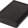 Aluminum enclosure, (L x W x H) 80 x 71 x 19 mm, black (RAL 9005), IP54, 1455B802BK