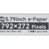 Waveshare 5.79inch e-Paper display Module, e-ink display, 792x272, Black/White, SPI Interface