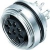 Panel socket, 6 pole, solder connection, screw locking, straight, 09 0124 89 06