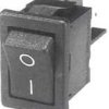 MK1026C Przełącznik kołyskowy, czarny jednobiegunowy 230V ON-OFF [SPST] otwór montażowy: 19.2x12.9mm