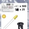 Quadrios 25O200 Akcesoria LED żółty okrągły 3 mm 700 mcd 20 mA 2.0 V