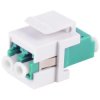 FO connector, LC duplex socket to LC duplex socket, OM3, multimode, ceramic, aquamarine, BYB-4-98F2122