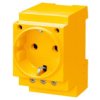 Gniazdo Modułowe 2P+Z 16A 230V Schuko Na Szynę Żółte 5Te6810