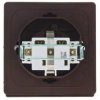 AKCENT Gniazdo bryzgoszczelne z/u Schuko IP44 klapka przezroczysta brązowe GPH-1AS/24/d