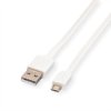 ROLINE USB 2.0 Kabel, USB A męski - Micro USB B męski, z przewodem, 1 m