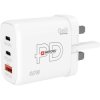 Skross SKCH001165WPDUKCN Power Charger 65W PD GaN White 1x USB-A 2x USB-C