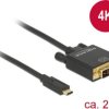 Kabel USB typu C™ wtyczka - wtyk DVI 24+1 (DP Alt Mode) 4K 30 Hz 2 m, czarny