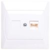 AKCENT Gniazdo komputerowe pojedyncze RJ45 kat.5e FOREX białe GPK-1A/F/00