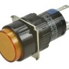 Przełącznik; przyciskowy; LAS1-AY-11/O/24V; ON-(ON); pomarańczowy; podświetlenie LED 24V; pomarańczowy; do lutowania; 2 pozycje;