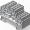 Terminal block, quick connection, 0.08-2.5 mm², 2 pole, 20 A, 6 kV, gray, 2271558-1