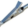 Alligator clip, silver, max. 10 mm, L 49 mm, CAT O, socket 4 mm, 930122000