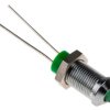 Lampka kontrolna do montażu panelowego 2V dc, zielona 6mm LED Chrom Styk ołowiowy RS PRO