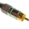 Wtyk RCA CHINCH -złoty metal zielony 6mm