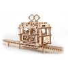 Tramwaj na szynach - model mechaniczny do składania - fornir - 154 elementy - Ugearsmodels 70008